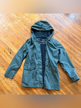 Women's Hooded Raincoat in Teal Green by Lands' End